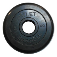 Диски обрезиненные, чёрного цвета, 50 мм, Atlet MB-AtletB50-5